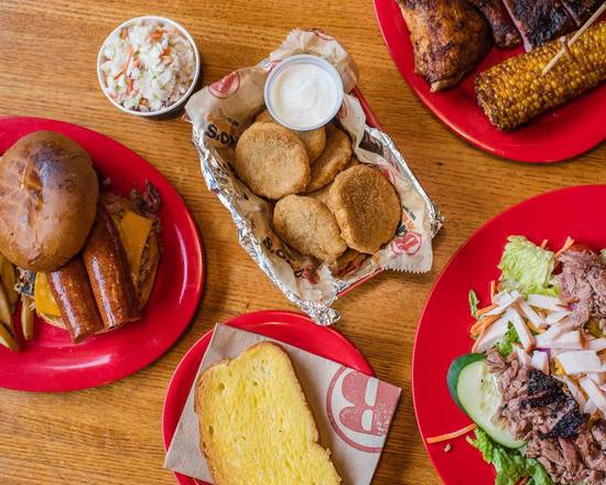 A spread of Bar-B-Que Wagon dishes